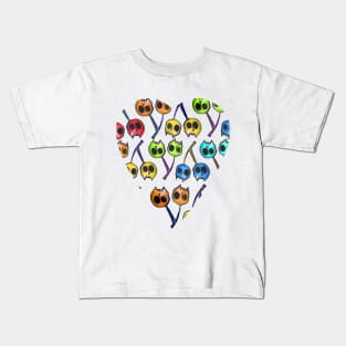 Cherry Rainbow Skull Pattern Kids T-Shirt